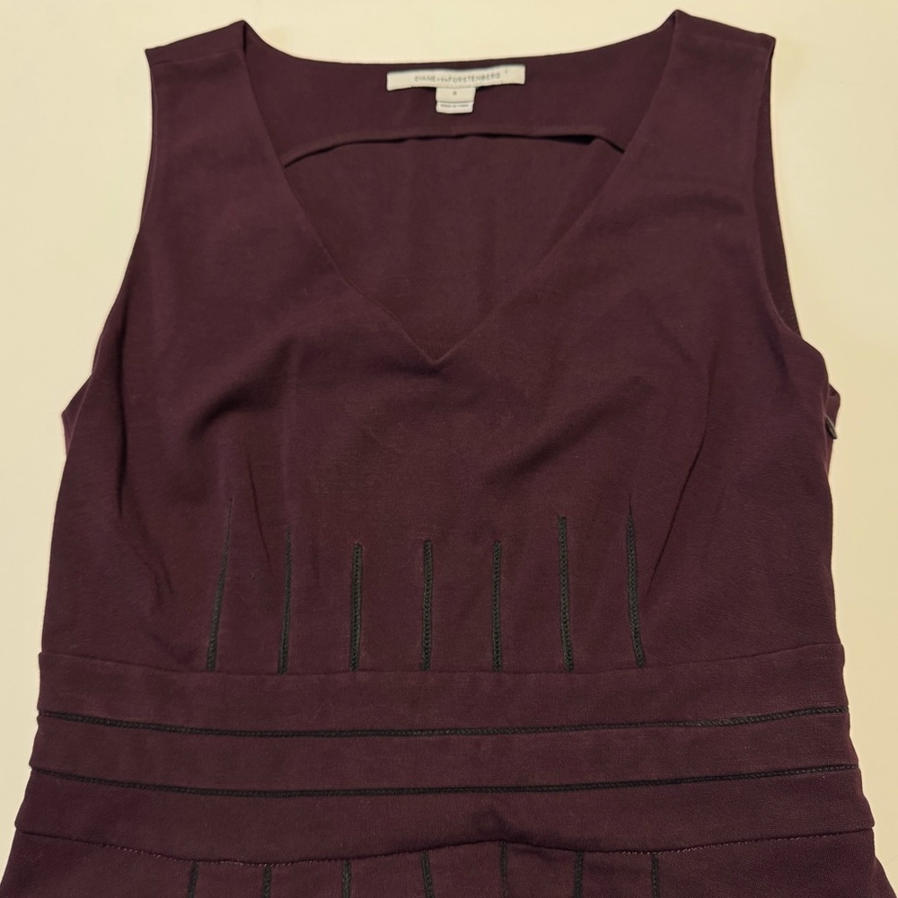Diane Von Furstenberg ‘Georgette’ Ponte Fit & Flare Dress in Brazen Plum Size 6 - Picture 7 of 12